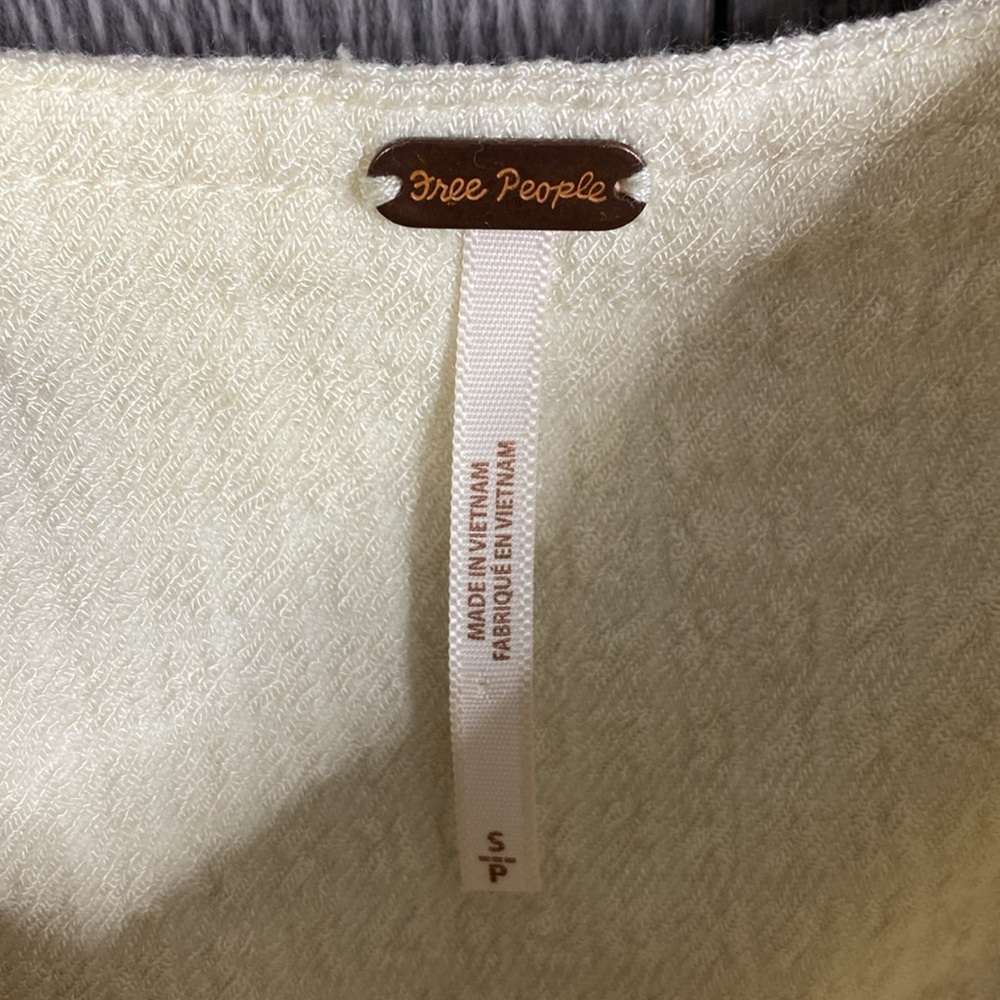 Free People Bonny Blouse in Cream Women's Small - Picture 4 of 8